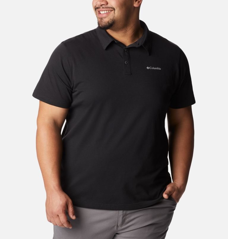 Men's Columbia Thistletown Hills Polo Shirts Black | Plus Size CA-U3AL1